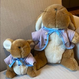 Big and small stuffy peter rabbit